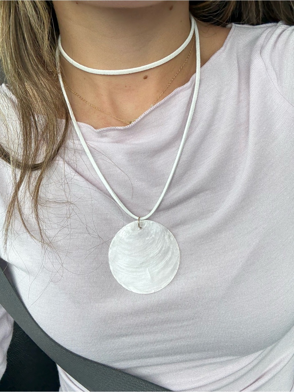 Custom Capiz Shell Pendant Layered Necklace